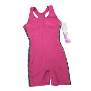VTG Gilda Marx 80s Pink Racerback Cotton Unitard Biketard Dance Size XS (Y/J)